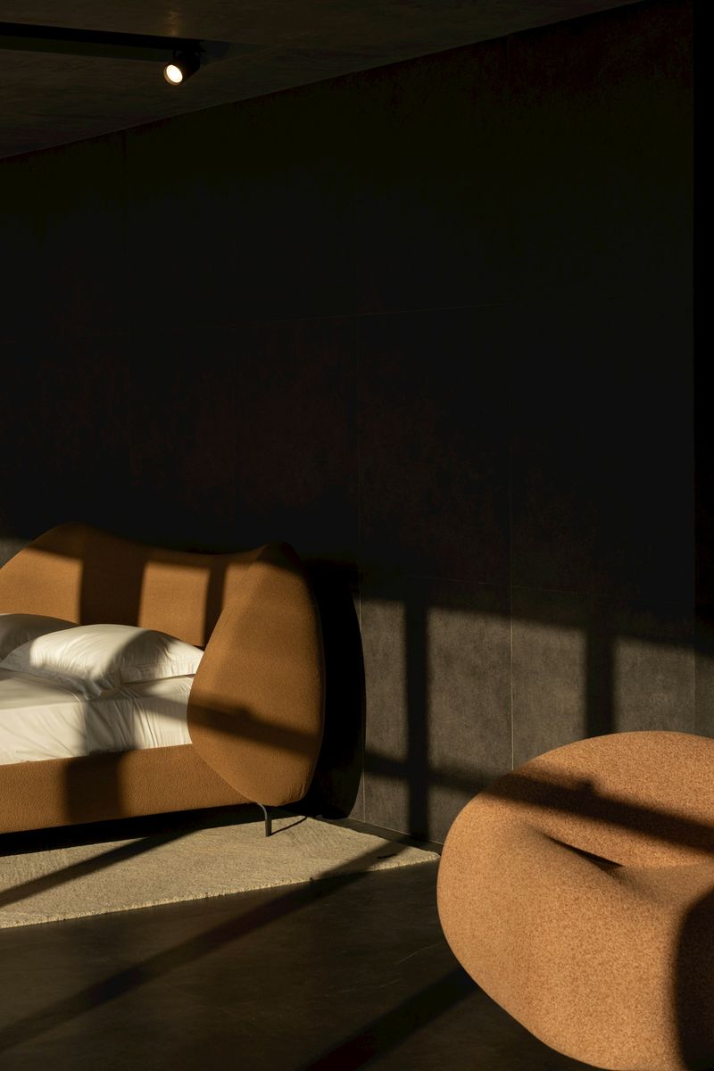 Warm boucle armchair detail, Del Mar.