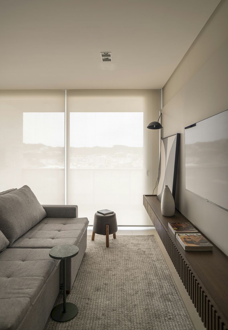 Editorial-staged living room with ocean view, La Jolla.