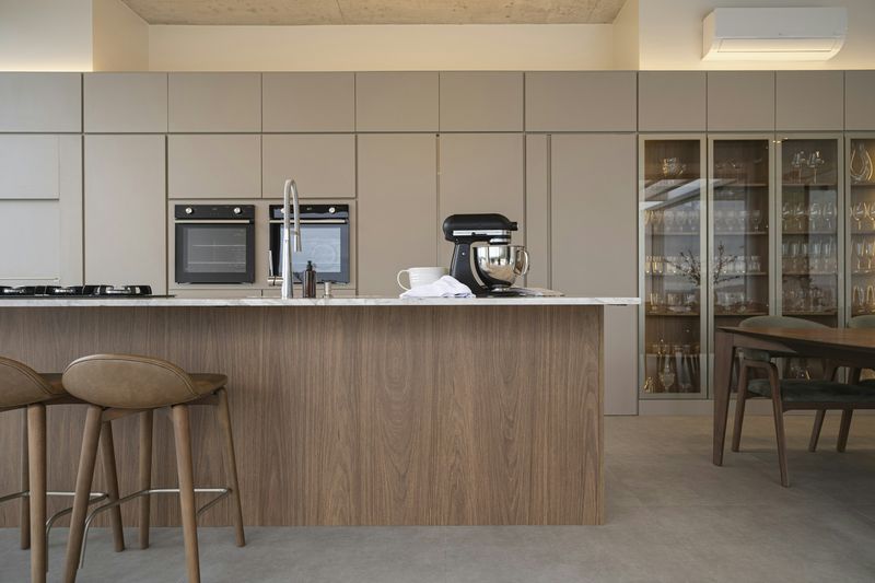 Wood and dark cabinetry kitchen, Solana Beach.